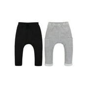 Little Star Organic Baby Unisex 2 Pk Harem Jogger Pants, Size Newborn - 24 Months